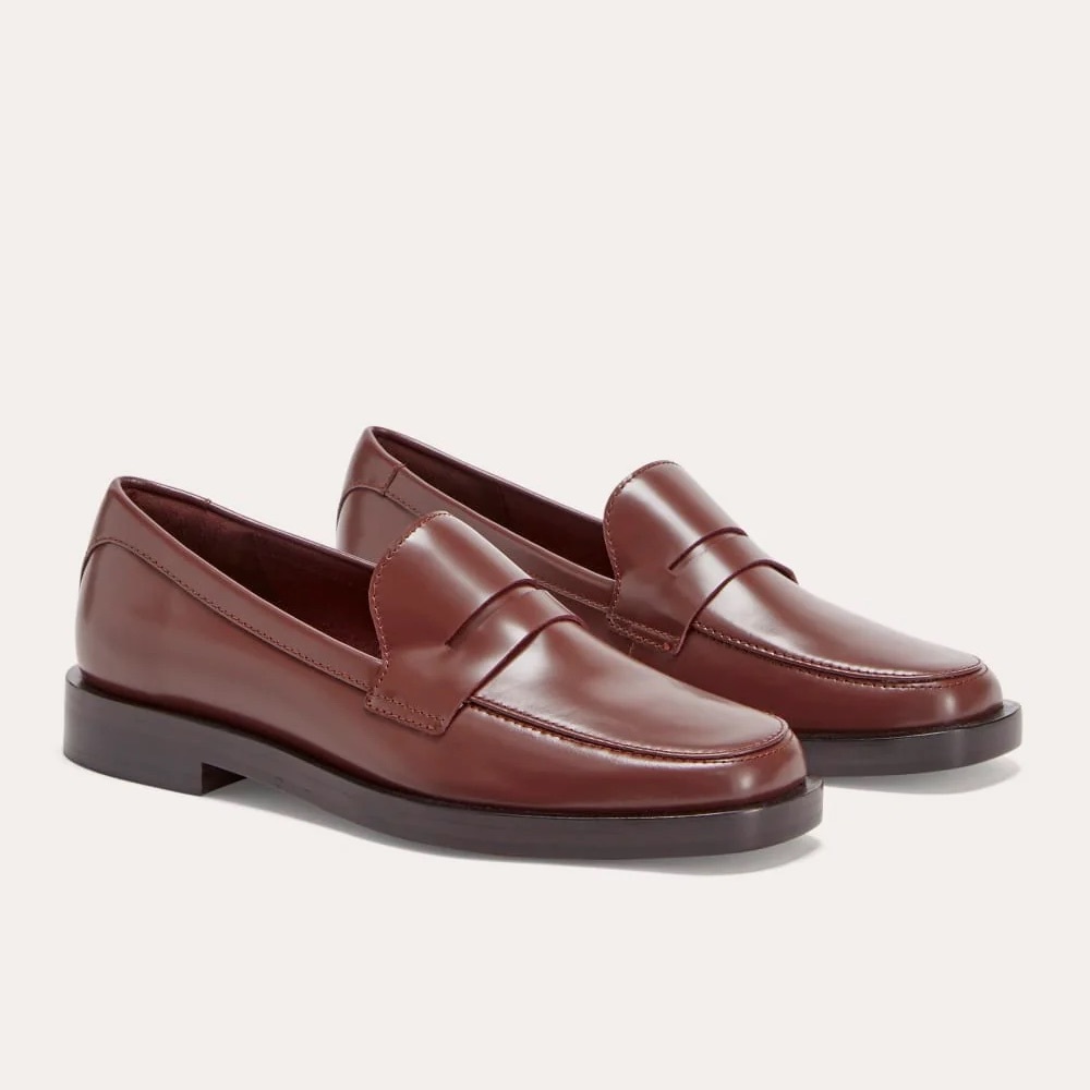 Everlane THE PENNY LOAFER LEATHER ACADEMIA NWOB Brown 7.5
